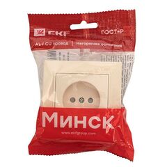 Розетка 1-м СП Минск 10А IP20 без заземл. защ. шторки беж. EKF ERR10-022-200 • Купить по низкой цене в интернет-магазине СМЭК