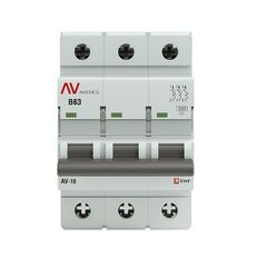 Выключатель автоматический модульный 3п B 63А 10кА AV-10 AVERES EKF mcb10-3-63B-av • Купить по низкой цене в интернет-магазине СМЭК