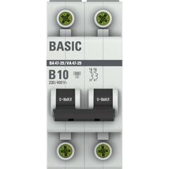 Выключатель автоматический модульный 2п B 10А 4.5кА ВА 47-29 Basic EKF mcb4729-2-10-B • Купить по низкой цене в интернет-магазине СМЭК