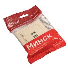 Розетка USB 2-м СП Минск 2.1А беж. EKF ERR-2USB-200 • Купить по низкой цене в интернет-магазине СМЭК