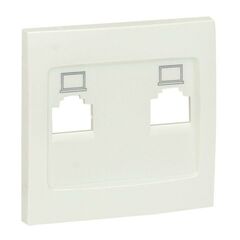 Панель лицевая Валенсия для розетки компьютерной 2-м RJ45 жемчуж. PROxima EKF ESK02-L-035-50 • Купить по низкой цене в интернет-магазине СМЭК