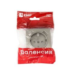 Панель лицевая Валенсия для розетки 1-м 16А защ. шторки с заземл. кашемир с 2 USB 2.1А PROxima EKF ESR16-L-028-40-2USB • Купить по низкой цене в интернет-магазине СМЭК