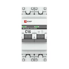 Выключатель автоматический модульный 2п C 16А 6кА ВА 47-63 DC PROxima EKF mcb4763-DC-2-16C-pro • Купить по низкой цене в интернет-магазине СМЭК