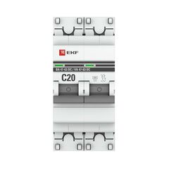 Выключатель автоматический модульный 2п C 20А 6кА ВА 47-63 DC PROxima EKF mcb4763-DC-2-20C-pro • Купить по низкой цене в интернет-магазине СМЭК