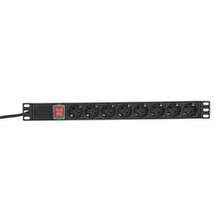 Блок PDU TERACOM PRO 19дюйм 1U 16А/250В 8 роз. Schuko с выключат. шнур 2м 3х1.5кв.мм вилка Schuko корпус пластик черн. EKF TRP-HPD-LSP-16A-8SH-2MSH • Купить по низкой цене в интернет-магазине СМЭК