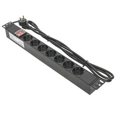 Блок PDU TERACOM 19дюйм 1U 16А/250В 7 роз. Schuko с выключат. шнур 2м 3х1.5кв.мм вилка Schuko корпус пластик черн. EKF TRC-HPD-LS-16A-7SH-2MSH • Купить по низкой цене в интернет-магазине СМЭК