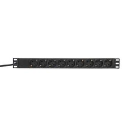 Блок PDU TERACOM PRO 19дюйм 1U 10А/250В 9 роз. Schuko шнур 2м 3х1.5кв.мм вилка C14 корпус алюм. черн. EKF TRP-HPD-10A-9SH-2MC14 • Купить по низкой цене в интернет-магазине СМЭК