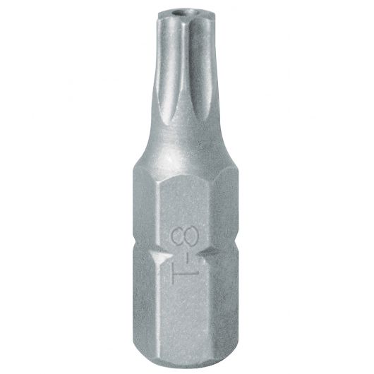 KING TONY Вставка (бита) торцевая 1/4", Torx, T8, L = 25, с отверстием, изображение 2 • Купить по низкой цене в интернет-магазине СМЭК