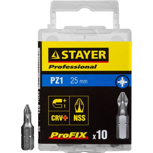 Набор бит STAYER ProFix PZ1 25 мм 10 шт. 26221-1-25-10 • Купить по низкой цене в интернет-магазине СМЭК
