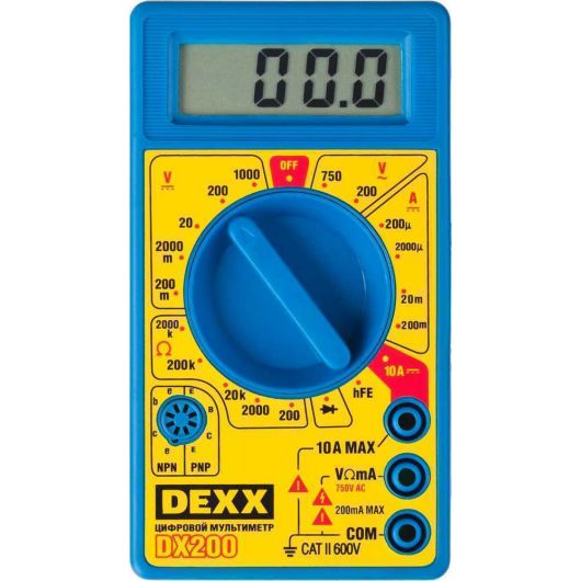 Цифровой мультиметр DEXX AC 500/200 в DC 500/200 в DX200 45300, изображение 4 • Купить по низкой цене в интернет-магазине СМЭК