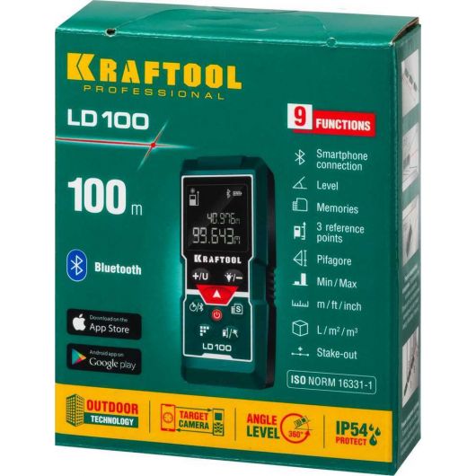 Лазерный дальномер KRAFTOOL LD-100 5 см - 100 м 34765, изображение 6 • Купить по низкой цене в интернет-магазине СМЭК