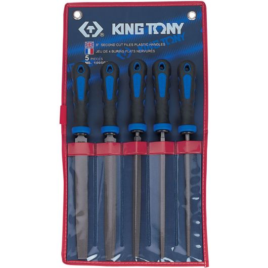 KING TONY Набор напильников 200 мм, двухкомпонентные рукоятки, 5 предметов, изображение 5 • Купить по низкой цене в интернет-магазине СМЭК