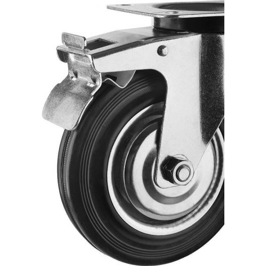 Поворотное колесо резина/металл игольчатый подшипник ЗУБР Профессионал d=200 мм г/п 185 кг 30936-200, изображение 7 • Купить по низкой цене в интернет-магазине СМЭК