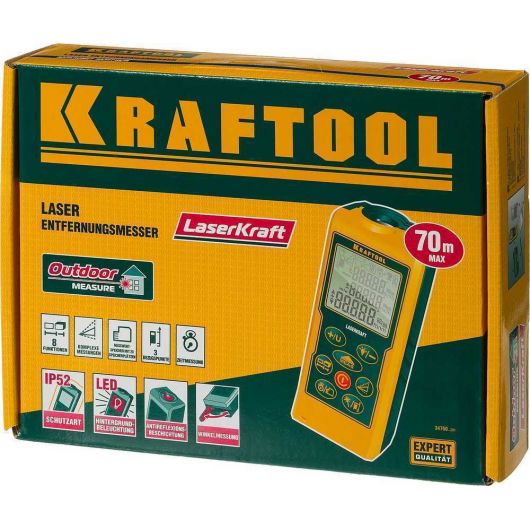 Лазерный дальномер KRAFTOOL Laser-Kraft 5 см - 70 м 34760, изображение 2 • Купить по низкой цене в интернет-магазине СМЭК