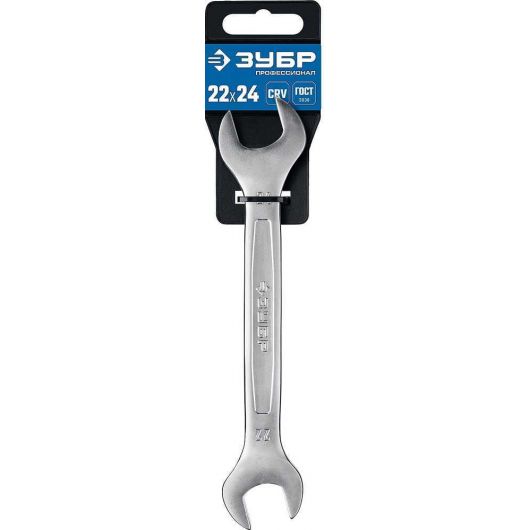 Рожковый гаечный ключ ЗУБР Профессионал 22х24 мм 27010-22-24 • Купить по низкой цене в интернет-магазине СМЭК