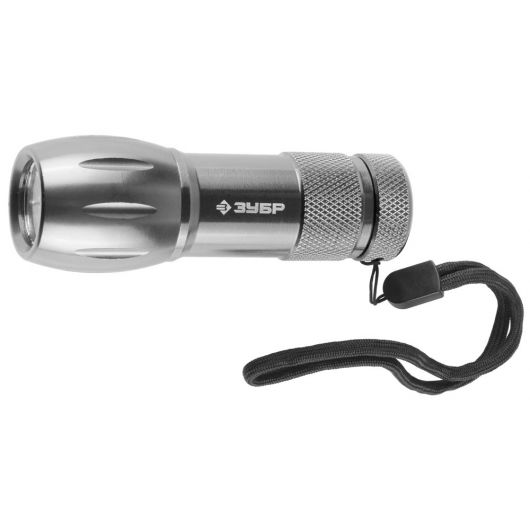 Купить Светодиодный фонарь ЗУБР в алюминиевом корпусе 9 LED 3хААА 56213-S в интернет-магазине СМЭК
