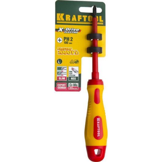 Высоковольтная отвертка KRAFTOOL PH2х100 мм 250084-2-100, изображение 5 • Купить по низкой цене в интернет-магазине СМЭК
