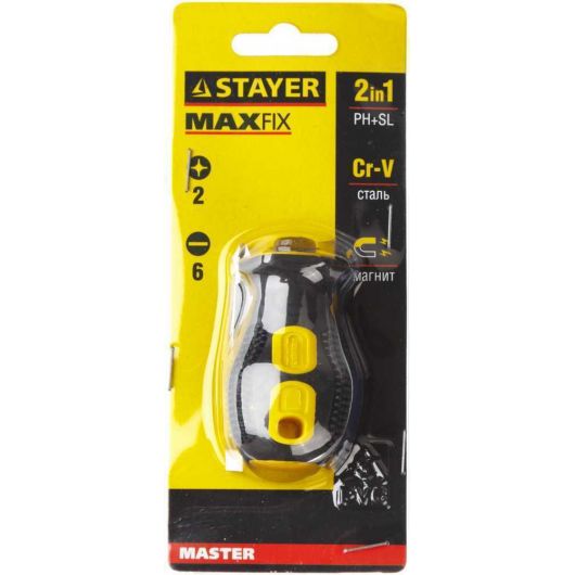 Переставная отвертка STAYER MaxFix PH2/SL6 32 мм 2511, изображение 3 • Купить по низкой цене в интернет-магазине СМЭК