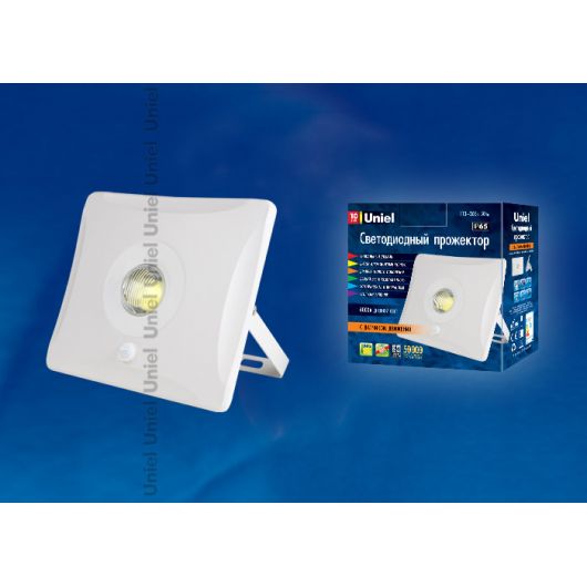 Купить Прожектор  светодиодный ULF-F31-10W-DW SENSOR IP65 100-265В WHITE картон в интернет-магазине СМЭК