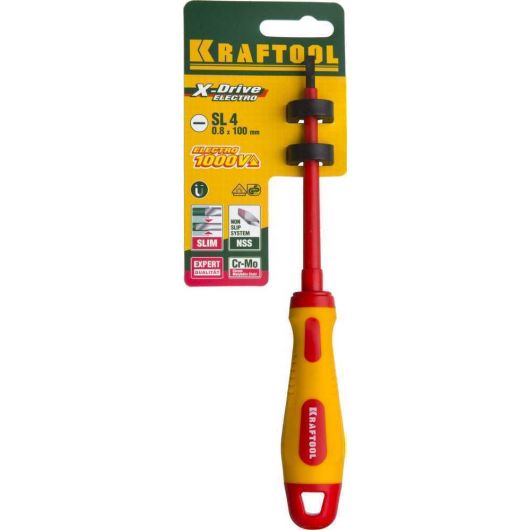 Высоковольтная отвертка KRAFTOOL SL4х100 мм 250083-4.0-100, изображение 6 • Купить по низкой цене в интернет-магазине СМЭК