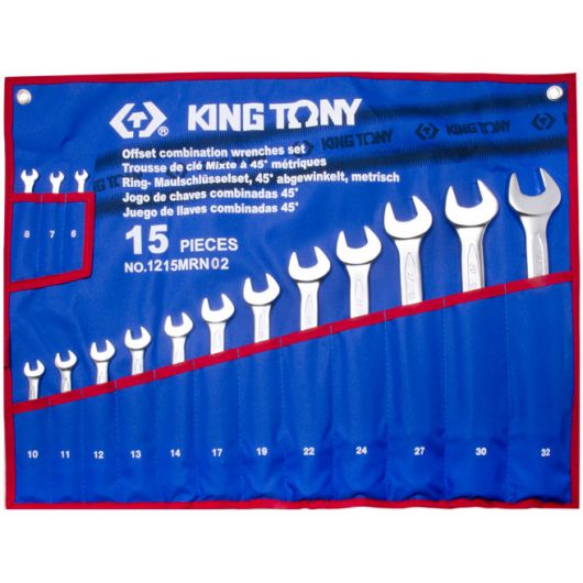 KING TONY Набор комбинированных ключей, 6-32 мм, чехол из теторона, 15 предметов, изображение 4 • Купить по низкой цене в интернет-магазине СМЭК