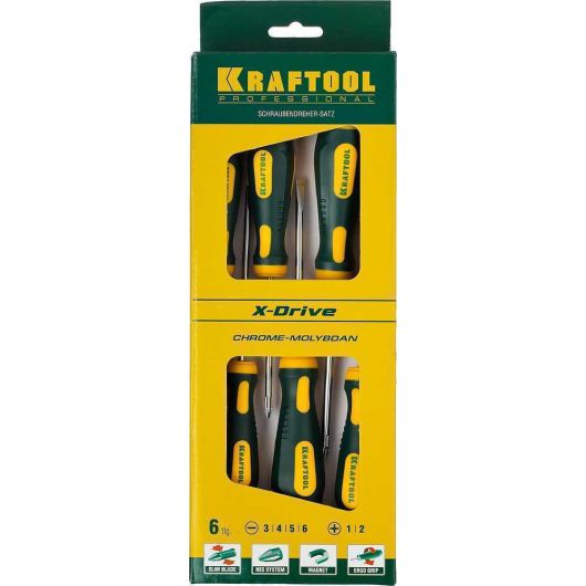 KRAFTOOL Х-Drive  набор отверток 6 шт, 250081-H6, изображение 5 • Купить по низкой цене в интернет-магазине СМЭК