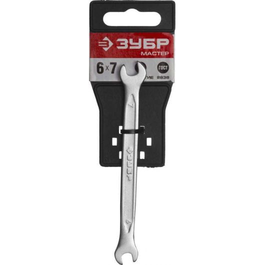 Рожковый гаечный ключ  ЗУБР 6х7 мм 27010-06-07 • Купить по низкой цене в интернет-магазине СМЭК