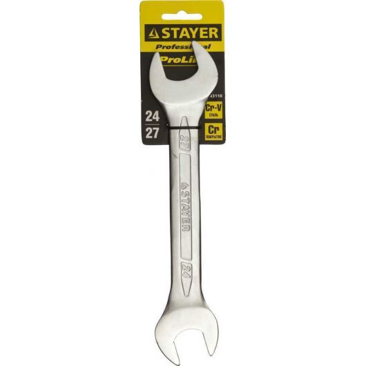 Рожковый гаечный ключ STAYER 24 x 27 мм 27035-24-27, изображение 2 • Купить по низкой цене в интернет-магазине СМЭК