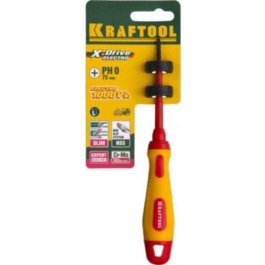 Высоковольтная отвертка KRAFTOOL PH0х60 мм 250084-0-060, изображение 5 • Купить по низкой цене в интернет-магазине СМЭК