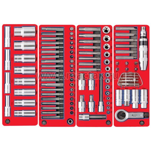 МАСТАК Набор инструментов "ПРОФИ" в красной тележке, 299 предметов, изображение 4 • Купить по низкой цене в интернет-магазине СМЭК