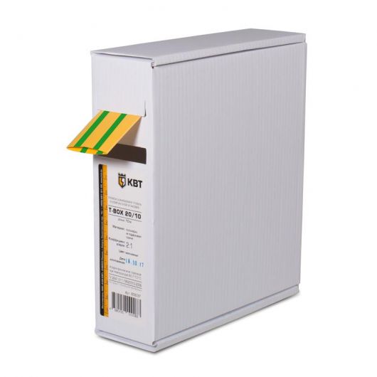 Трубки термоусадочные T-BOX 16/8 желто-зеленый (10м) (КВТ) • Купить по низкой цене в интернет-магазине СМЭК
