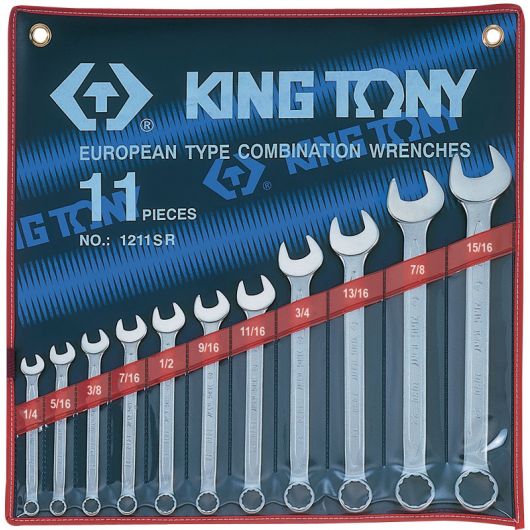KING TONY Набор комбинированных ключей, 1/4"-15/16", 11 предметов, изображение 2 • Купить по низкой цене в интернет-магазине СМЭК