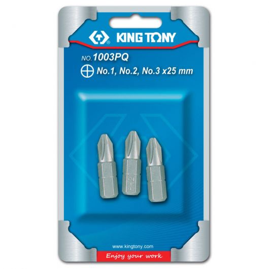 KING TONY Набор вставок (бит) 1/4", крестовые, №1, №2, №3, 3 предмета • Купить по низкой цене в интернет-магазине СМЭК