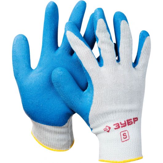 Рабочие перчатки ЗУБР р. S с резиновым рельефным покрытием 11260-S • Купить по низкой цене в интернет-магазине СМЭК