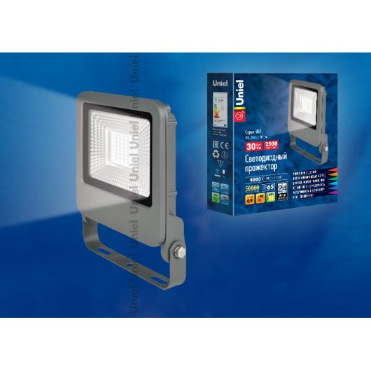 Купить Прожектор  светодиодный ULF-F17-30W-NW IP65 195-240В SILVER в интернет-магазине СМЭК