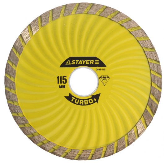 STAYER TURBO-Plus 110 мм, диск алмазный отрезной по бетону, камню, кирпичу, граниту, мрамору (110х22 • Купить по низкой цене в интернет-магазине СМЭК