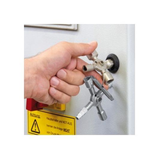 KNIPEX TwinKey® ключ крестовой 8-лучевой для стандартных шкафов и систем запирания, L-92 мм, изображение 2 • Купить по низкой цене в интернет-магазине СМЭК