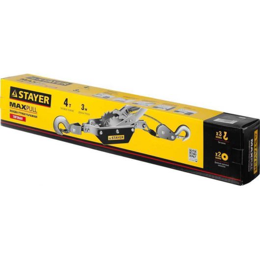Ручная рычажная лебедка STAYER MAXPull  4 т 3 м 4310-4, изображение 3 • Купить по низкой цене в интернет-магазине СМЭК