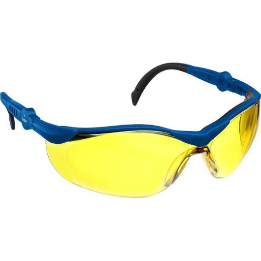 Защитные очки ЗУБР открытого типа с желтыми линзами и двухкомпонентными регулируемыми дужками 110311, изображение 2 • Купить по низкой цене в интернет-магазине СМЭК