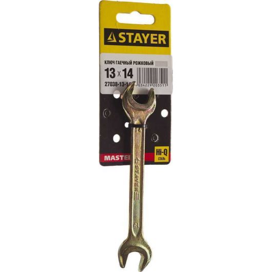 Рожковый гаечный ключ STAYER 13 x 14 мм 27038-13-14, изображение 2 • Купить по низкой цене в интернет-магазине СМЭК