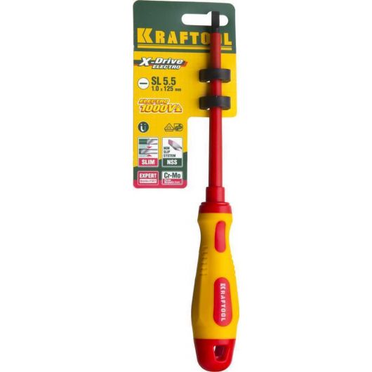 Высоковольтная отвертка KRAFTOOL SL5.5х125 мм 250083-5.5-125, изображение 6 • Купить по низкой цене в интернет-магазине СМЭК