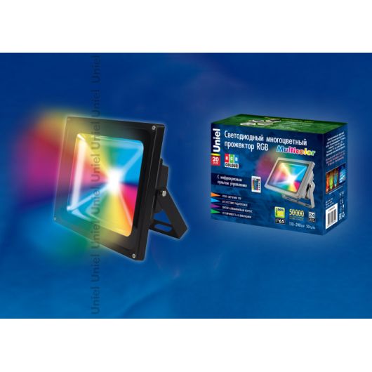Купить Прожектор  светодиодный ULF-S01-20W-RGB-RC IP65 110-240В картон в интернет-магазине СМЭК