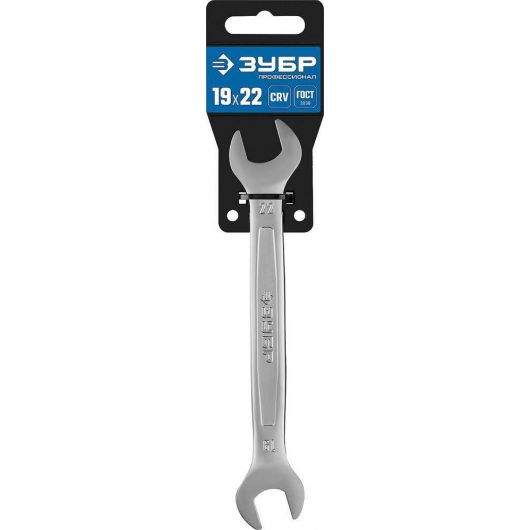 Рожковый гаечный ключ ЗУБР Профессионал 19х22 мм 27010-19-22 • Купить по низкой цене в интернет-магазине СМЭК