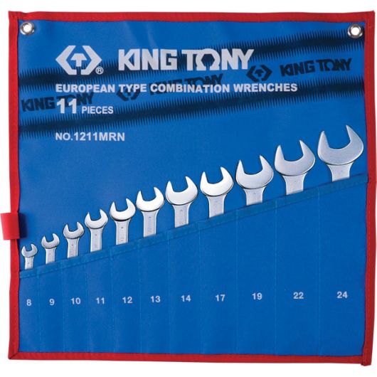 KING TONY Набор комбинированных ключей, 8-24 мм, чехол из теторона, 11 предметов • Купить по низкой цене в интернет-магазине СМЭК
