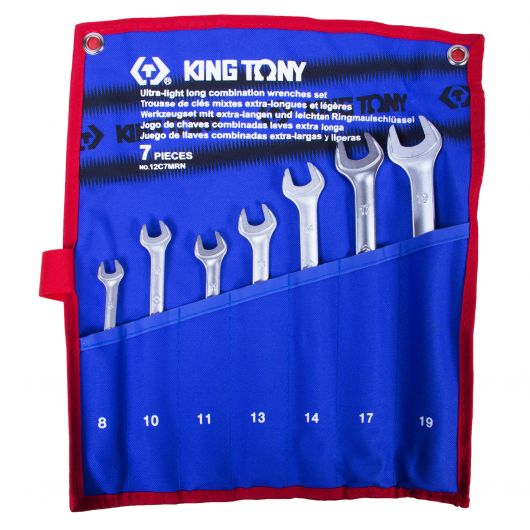KING TONY Набор комбинированных удлиненных ключей, 8-19 мм, чехол из теторона, 7 предметов, изображение 3 • Купить по низкой цене в интернет-магазине СМЭК