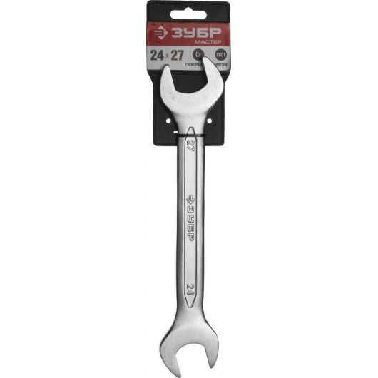 Рожковый гаечный ключ ЗУБР 24x27 мм 27010-24-27 • Купить по низкой цене в интернет-магазине СМЭК