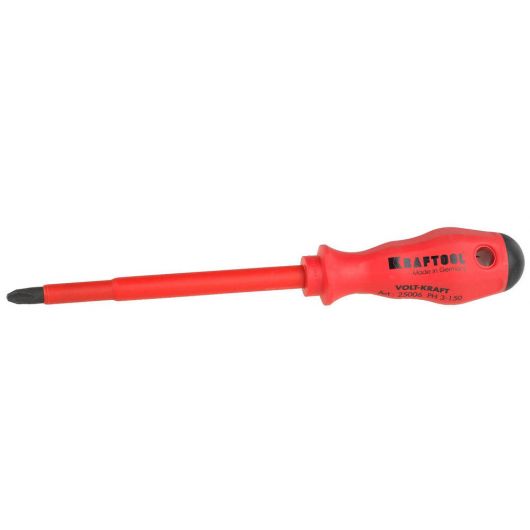 KRAFTOOL PH3х150мм, отвертка высоковольтная 25006-3-150 • Купить по низкой цене в интернет-магазине СМЭК