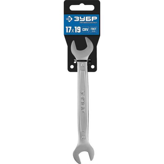 Рожковый гаечный ключ ЗУБР Профессионал 17х19 мм 27010-17-19 • Купить по низкой цене в интернет-магазине СМЭК