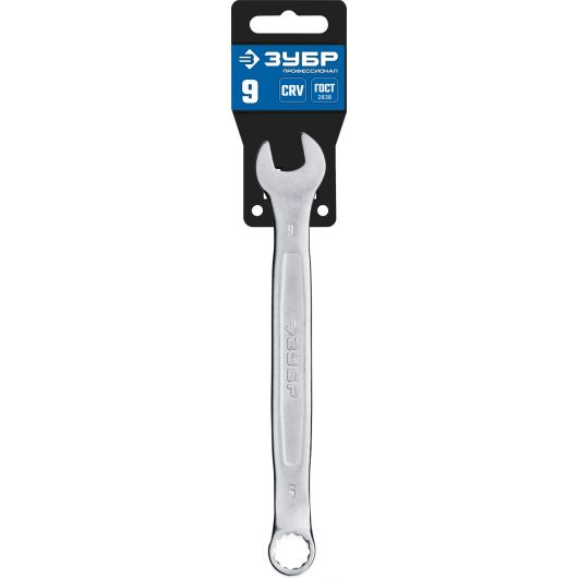 Комбинированный гаечный ключ ЗУБР Профессионал 9 мм 27087-09, изображение 2 • Купить по низкой цене в интернет-магазине СМЭК