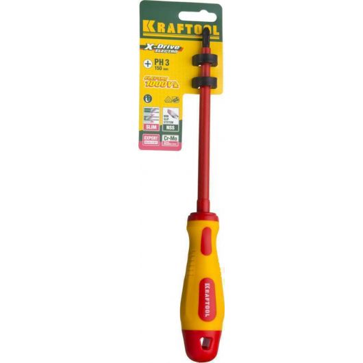 Высоковольтная отвертка KRAFTOOL PH3х150 мм 250084-3-150, изображение 5 • Купить по низкой цене в интернет-магазине СМЭК